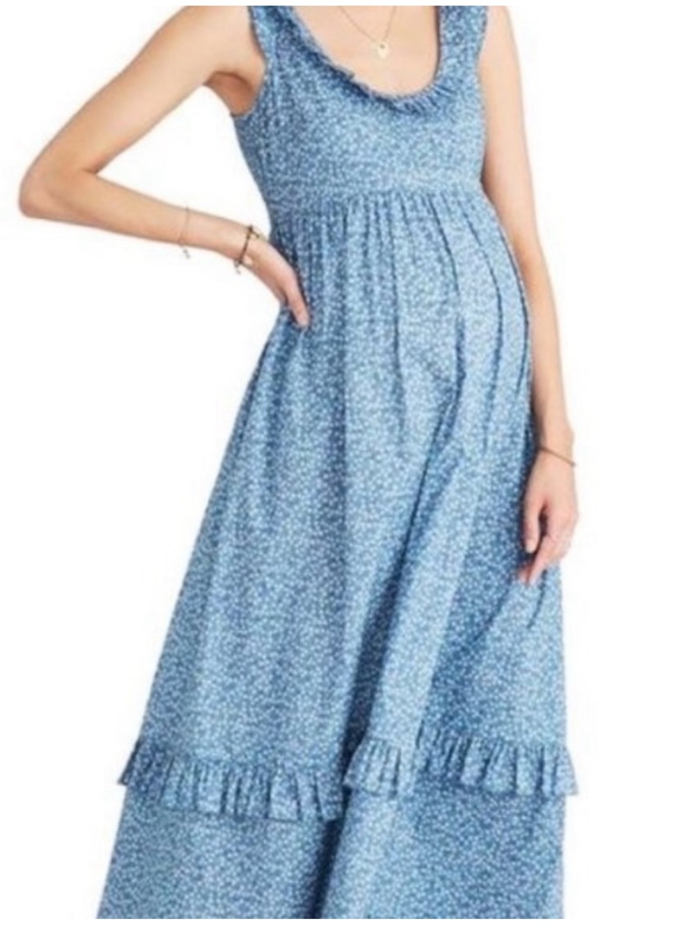 Hatch The Rafaela Dress Blue Prairie Flower Pockets  2 Medium NWT